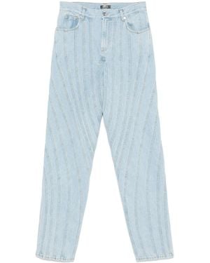 Mugler Jeans Con Dettaglio Cuciture - Blu