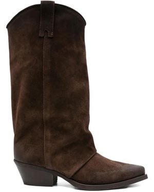 METISSE 50Mm Pointed-Toe Suede Cowboy Boots - Brown