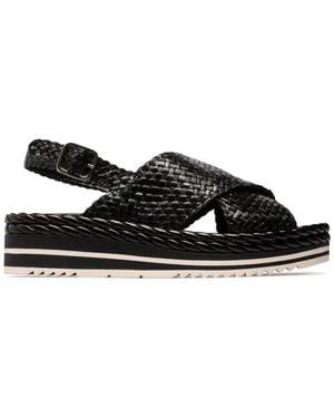 Pons Quintana Woven-Leather Platform Sandals - Black