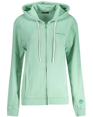 North Sails Logo-Detail Zip-Fastening Hoodie - Green
