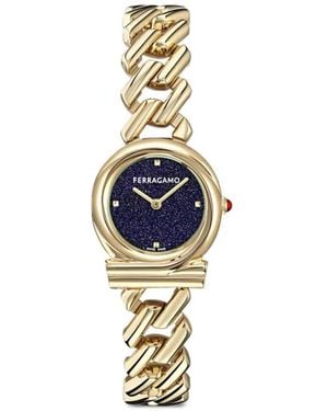 Ferragamo Reloj Gancini Con Diseño Retorcido De 28 Mm - Azul