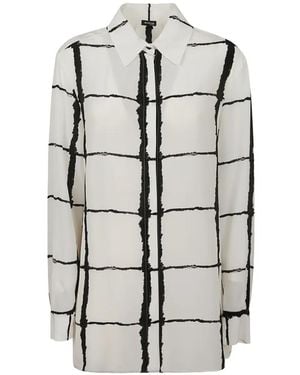 Kiton Check-Print Silk Shirt - White