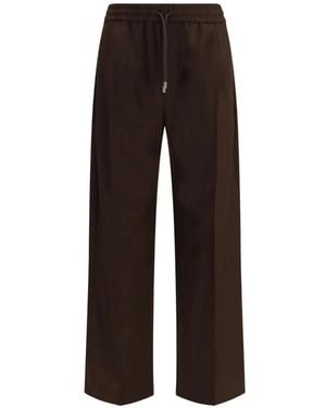 Loewe Drawstring Wool Trousers - Brown