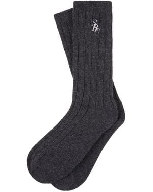 Sporty & Rich Ribbed Socks - Black