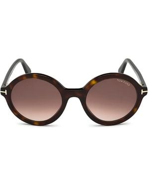Tom Ford Lunettes De Soleil À Monture Ronde - Brown