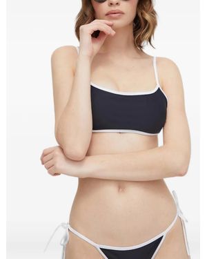 Samsøe & Samsøe Contrast-Trim Bikini Top - Blue