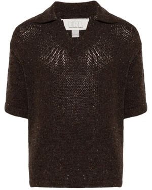 ERL Maglione Stile Polo Con Effetto Mélange - Nero
