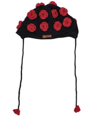 Alanui Roses Bonnet Hat - Red