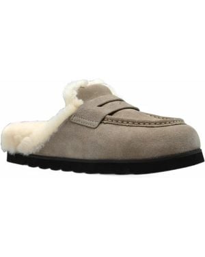 Naked Wolfe Corded Shearling-Lined Loafer - Natural