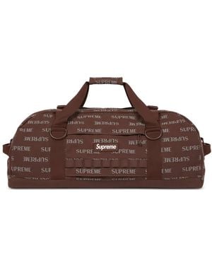 Supreme Logo-Print Duffle Bag - Brown