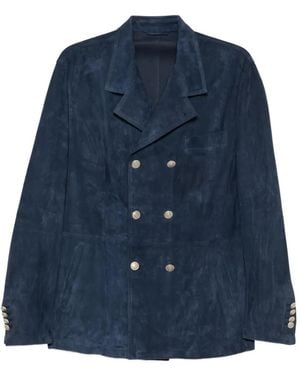 Eleventy Double-Breasted Button Jacket - Blue