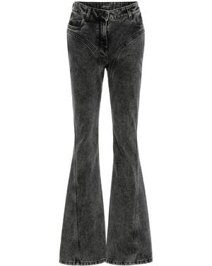 Mugler Vaqueros Acampanados Con Efecto Lavado - Negro