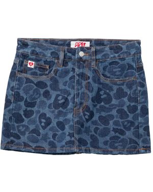 AAPE BY A BATHING AP Camo-Print Denim Skirt - Blue