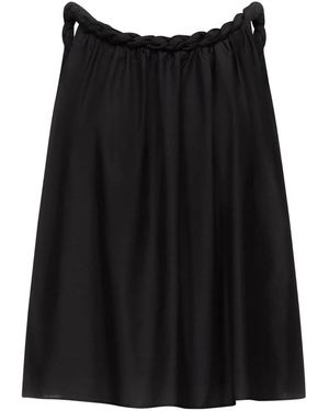 Loulou de Saison Garino Twisted-Neck Gathered Top - Black