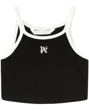 Palm Angels Monogram Tank Top Off - Black