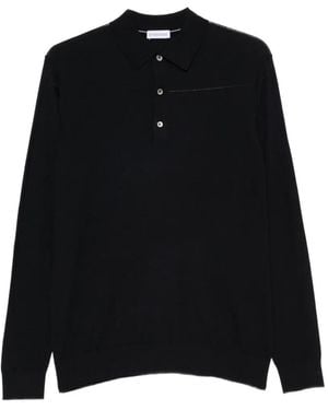 ÉPHÉMÈRE Long-Sleeve Polo Shirt - Black