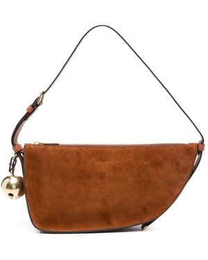 【関税&送料込】Burberry Shield Small Suede Shoulder Bag Burberry Shield Small Suede Shoulder Bag in Brown | Lyst