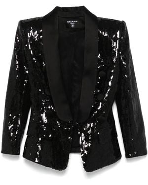Balmain Sequinned Blazer - Black