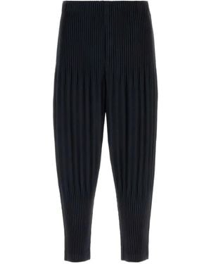 Homme Plissé Issey Miyake Fully Pleated Trousers With Elasticated Waistband - Blue