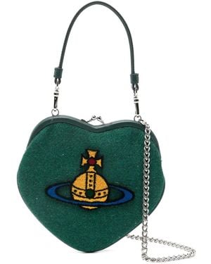 Vivienne Westwood Belle Heart Appliqué Clutch Bag - Green
