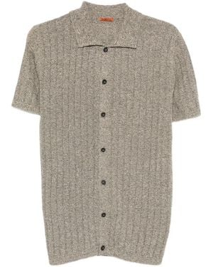 Barena Ribbed-Knit Short-Sleeve Shirt - Gray