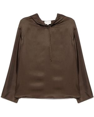 Loulou de Saison Silk Hoodie - Brown