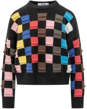 MSGM Check-pattern Sweater - ブラック