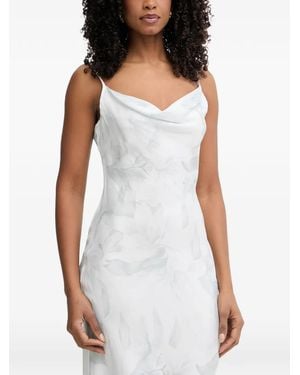 Guess Akilina Floral-Print Cowl-Neck Midi Dress - White