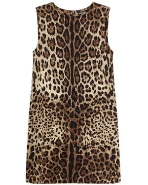Dolce & Gabbana Leopard-Print Sleeveless Dress - Brown