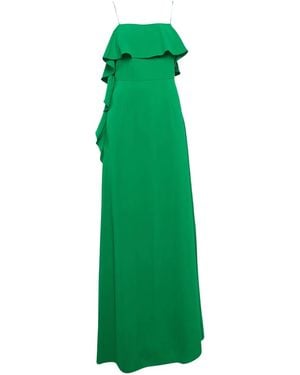 Monique Lhuillier ラッフル マキシドレス - グリーン
