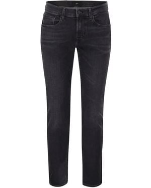 7 For All Mankind Belt-Loop Buttoned Jeans - Blue