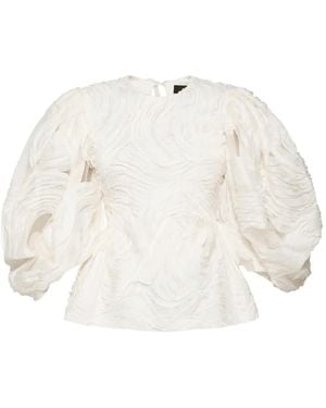 ANOUKI Ensemble Short-Haut À Manches Bouffantes - Blanc