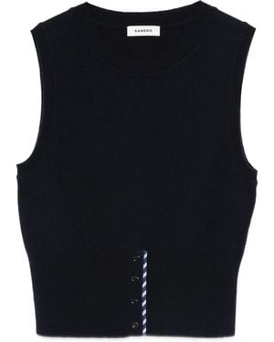 Sandro Button-Detail Top - Blue