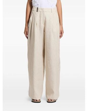 Peserico Pinstripe Palazzo Pants - Natural