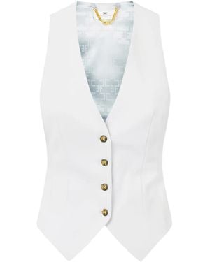 Elisabetta Franchi Weste mit Knöpfen - Weiß