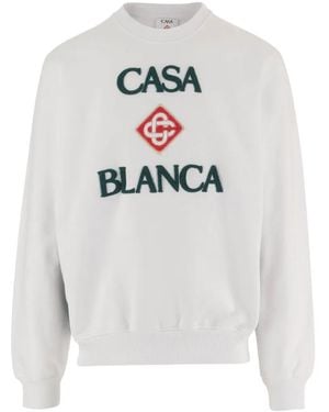 CASABLANCA Logo-Patch Sweater - White