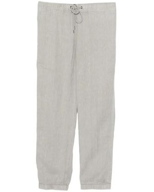 James Perse Creased Drawstring Track Trousers - White