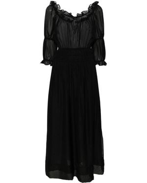 Claudie Pierlot Off-Shoulder Ruched Maxi Dress - Black