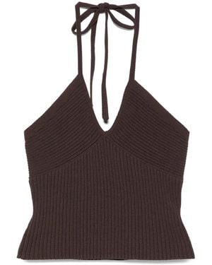 Vince Ribbed-Knit Tank Top - Brown