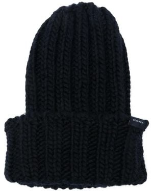 Woolrich Ribbed-Knit Beanie Hat - Black