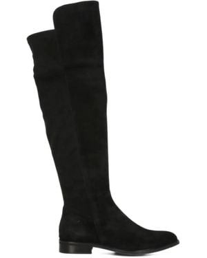 Julie Dee Suede Over-The-Knee Boots - Black