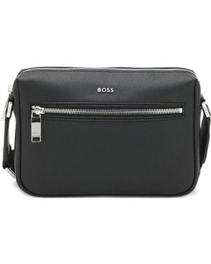 BOSS Bolso de hombro con placa del logo - Negro