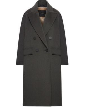 Max Mara Angus Double-Breasted Flap-Pocket Coat - Gray