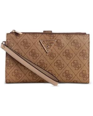 Guess Laurel Monogram-Print Wallet - Brown