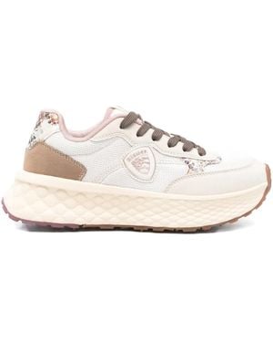 Blauer Lynn 01 Sneakers mit Einsätzen - Weiß