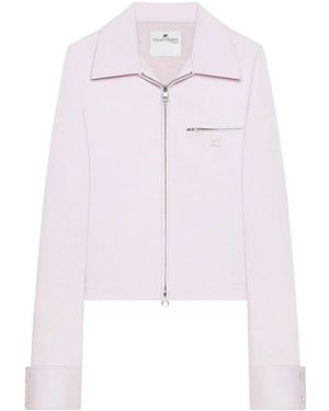 Courreges Cropped Jacket With Two-Way Zip - Pink
