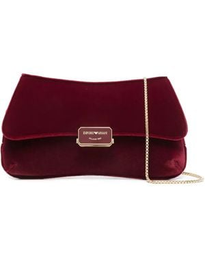Emporio Armani Logo-Plaque Clutch Bag - Purple
