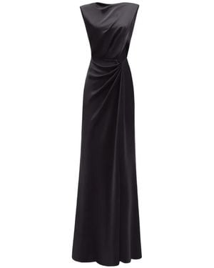 Gemy Maalouf Cut-Out Draped Maxi Dress - Black