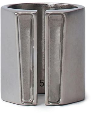 Rick Owens Logo-Engraved Ring - Grey