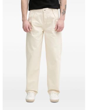 Lindbergh Pleated Straight-Leg Jeans - Natural
